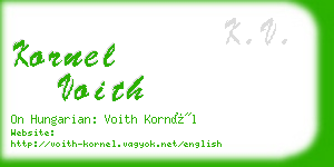 kornel voith business card